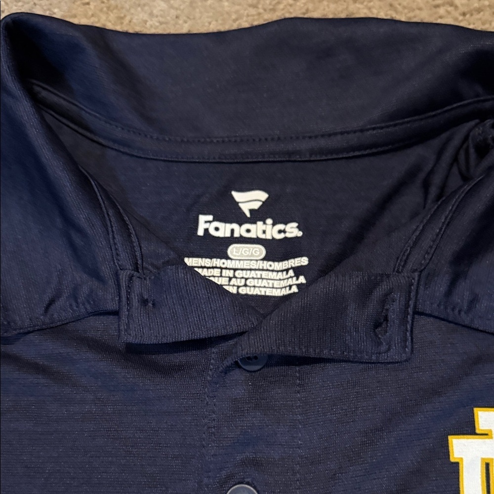 Fanatics Navy Polo with Notre Dame Logo - Picture 2 of 6